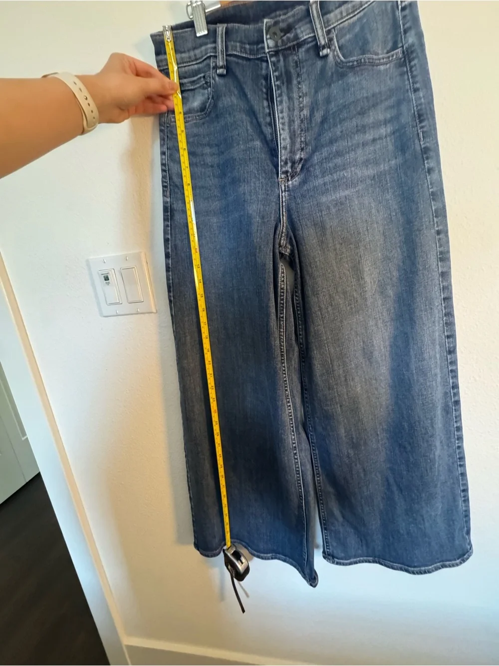 Rag & Bone Serena High-Rise Full Length Wide Leg Jeans in Bogart, Size 27 - Picture 2 of 5